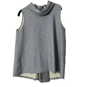 Mercer & Madison Women Size L Blue Sleeveless Cowl Neck Cotton Blend Blouse Top